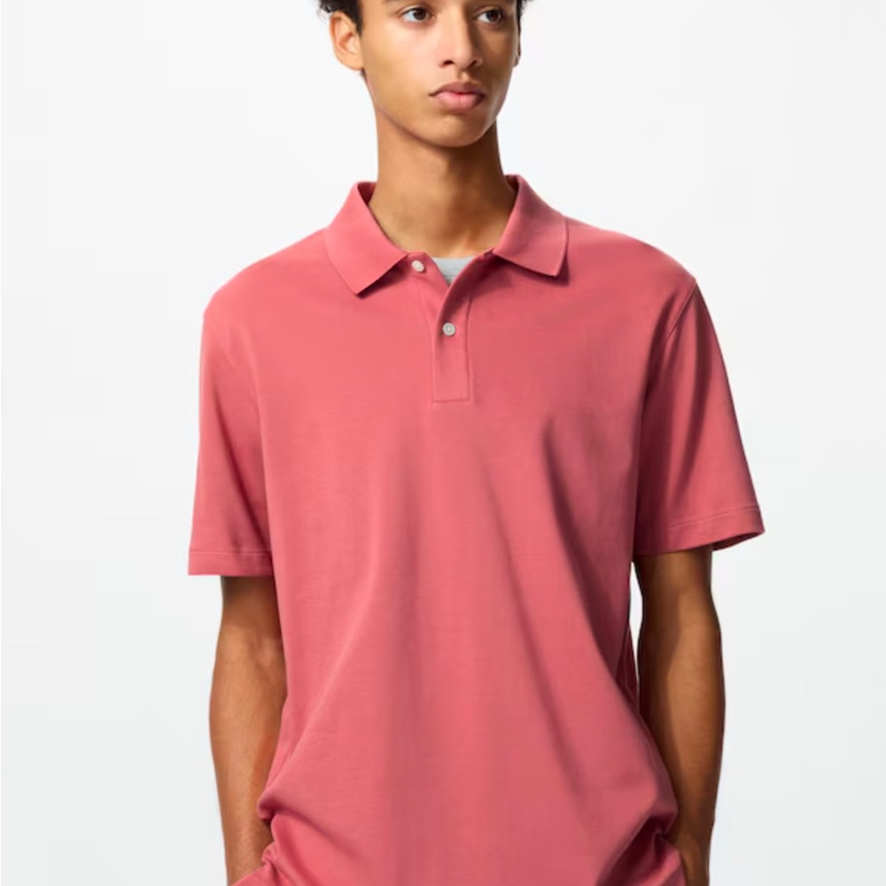 Uniqlo Pink Polo Shirt Classic Design Short Sleeves